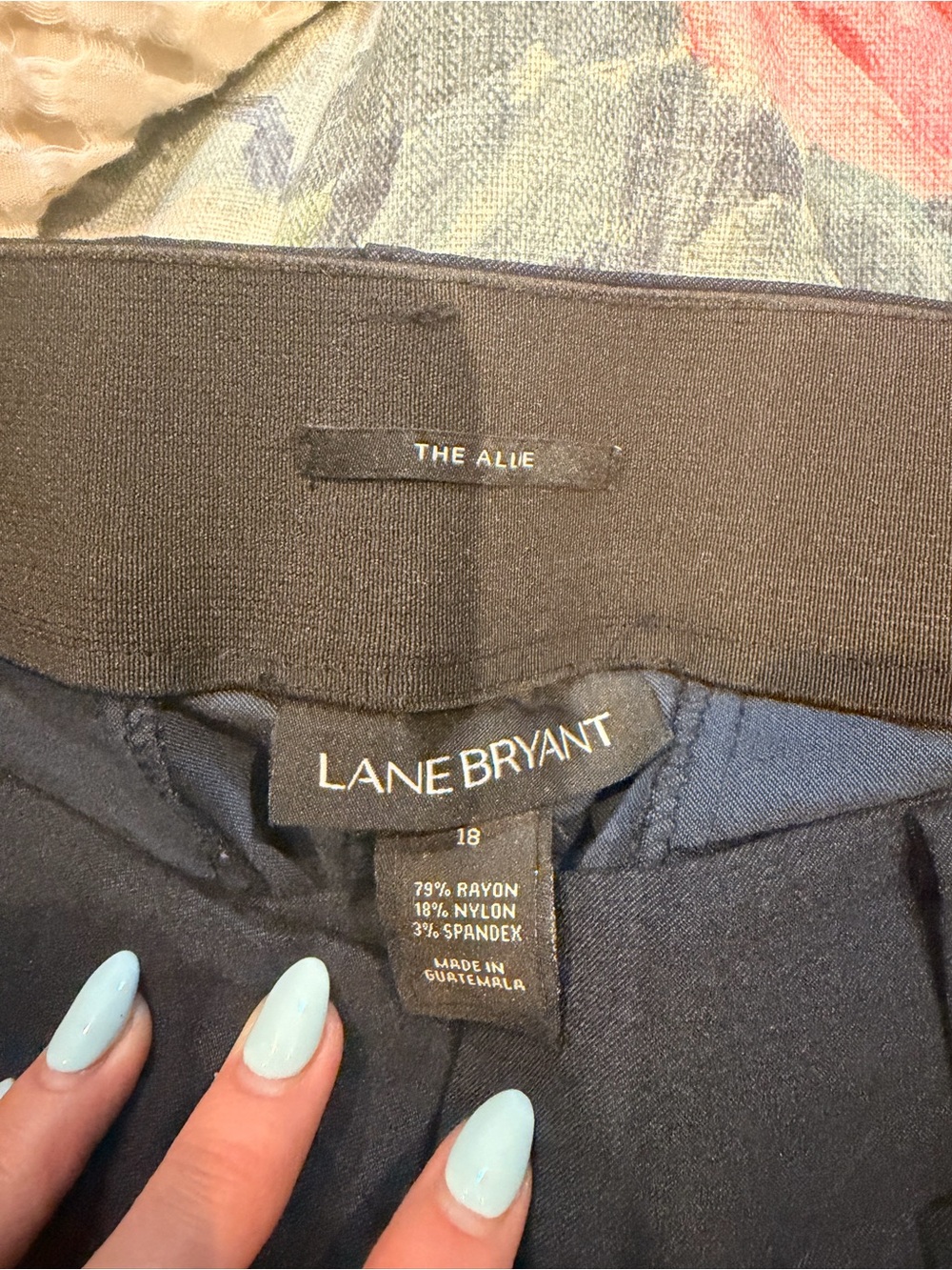 Lane Bryant Navy Pull-On dress pants with Wide Waistband